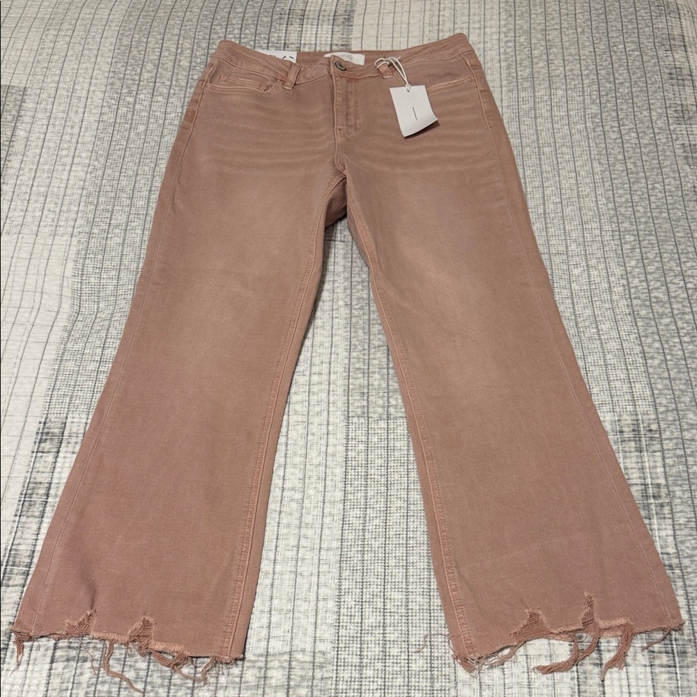 Vervet blue size 29 Bella high-rise flare pink jeans NWT